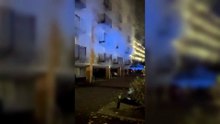 Jaguar fire sparks late-night panic at block of flats