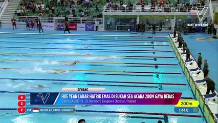 Khiew Hoe Yean raih emas ketiga acara 200m gaya bebas di Sukan SEA