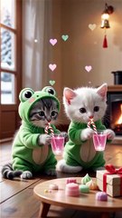 Cozy Kitties Cuddle ☕️💕 #cuteanimal#cat #cute #cats #love #friends