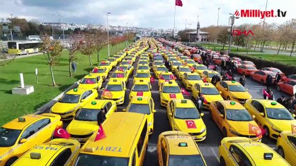 Taksicilerden konvoylu eylem: 'Korsana hayır'