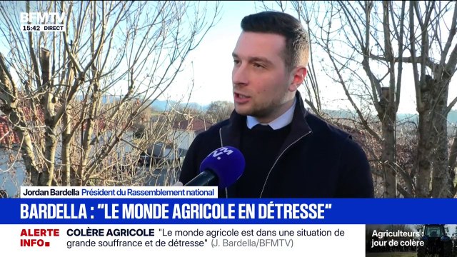 Le monde agricole est dans une situation de grande souffrance , déclare Jordan Bardella, président du Rassemblement national