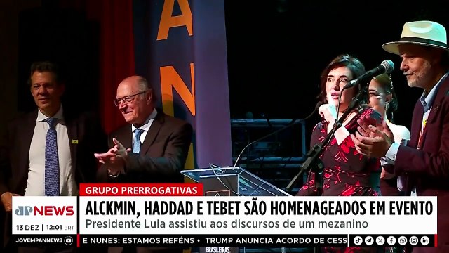 Alckmin, Haddad e Tebet são homenageados em evento