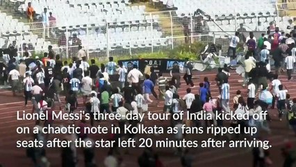 Chaos erupts as Messi leaves Kolkata stadium visit early