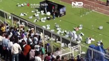 Angry fans throw chairs, invade pitch as Messi GOAT Tour starts in India