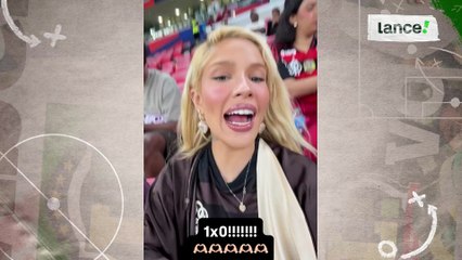 Karoline Lima comemora gol de Léo Pereira em Flamengo x Pyramids