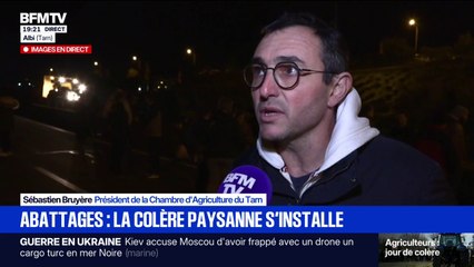 Dermatose bovine; "On voudrait avoir l'accès au vaccin (...) et surtout n'abattre que les bêtes contaminées", déclare Sébastien Bruyère, président de la Chambre d'Agriculture du Tarn
