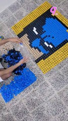 We created Batman using 1872 bottle caps 😍👍 How realistic does it look? 👀Full version available on my channel youtube! #batman #qamhani #3d #3dart #art