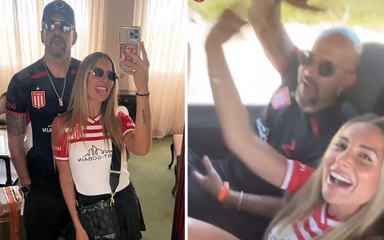 Verón en modo hincha en Santiago del Estero