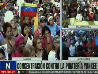 Alcaldesa de Caracas participa en la concentración contra la piratería yankee en La Vega