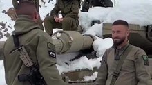 Druze IDF soldiers breaking into song in the snow on Mount Hermon