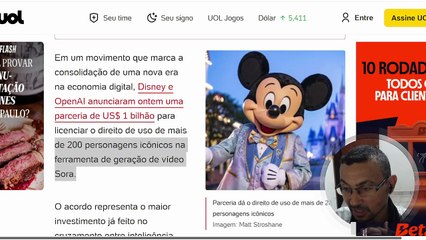 Mickey Donald e outros personagens da Disney em brevbe no CHATGPT