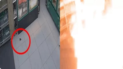 Markete bomba atıp kaçtı!