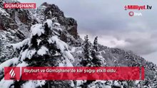 Bayburt ve Gümüşhane'de kar yağışı etkili oldu