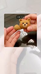 Cute Clay Bear Moon Lamp 🌙 | Satisfying Handmade Clay Art | Cozy Night Decor