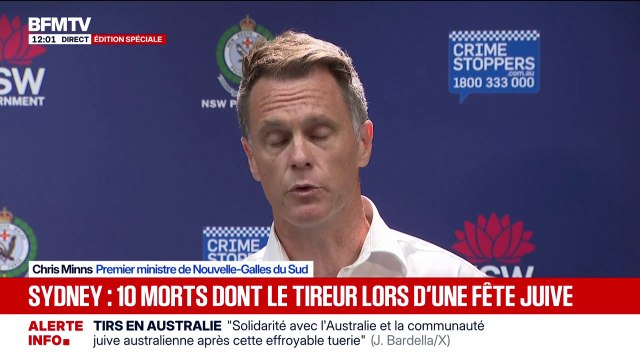 Fusillade à Sydney: le Premier ministre évoque une attaque terroriste qui a visé la communauté juive