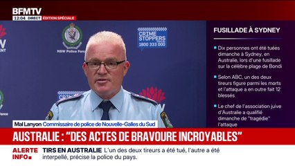 Fusillade à Sydney: "Au moins 12 personnes sont mortes et 29 personnes ont été transportées à l'hôpital, y compris des officiers de police", annonce le commissaire de police de Nouvelles-Galles du Sud