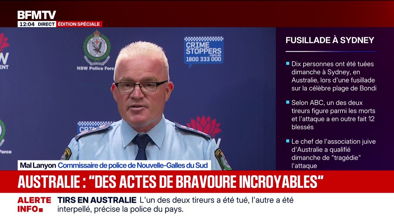 Fusillade à Sydney: "Au moins 12 personnes sont mortes et 29 personnes ont été transportées à l'hôpital, y compris des officiers de police", annonce le commissaire de police de Nouvelles-Galles du Sud