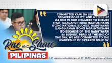 Rep. Yamsuan, iginiit na nananatili silang tapat kay Speaker Dy; banta sa liderato ng Kamara, intriga lamang umano | ulat ni Mela Lesmoras