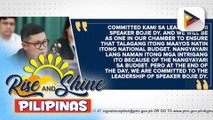 Rep. Yamsuan, iginiit na nananatili silang tapat kay Speaker Dy; banta sa liderato ng Kamara, intriga lamang umano | ulat ni Mela Lesmoras