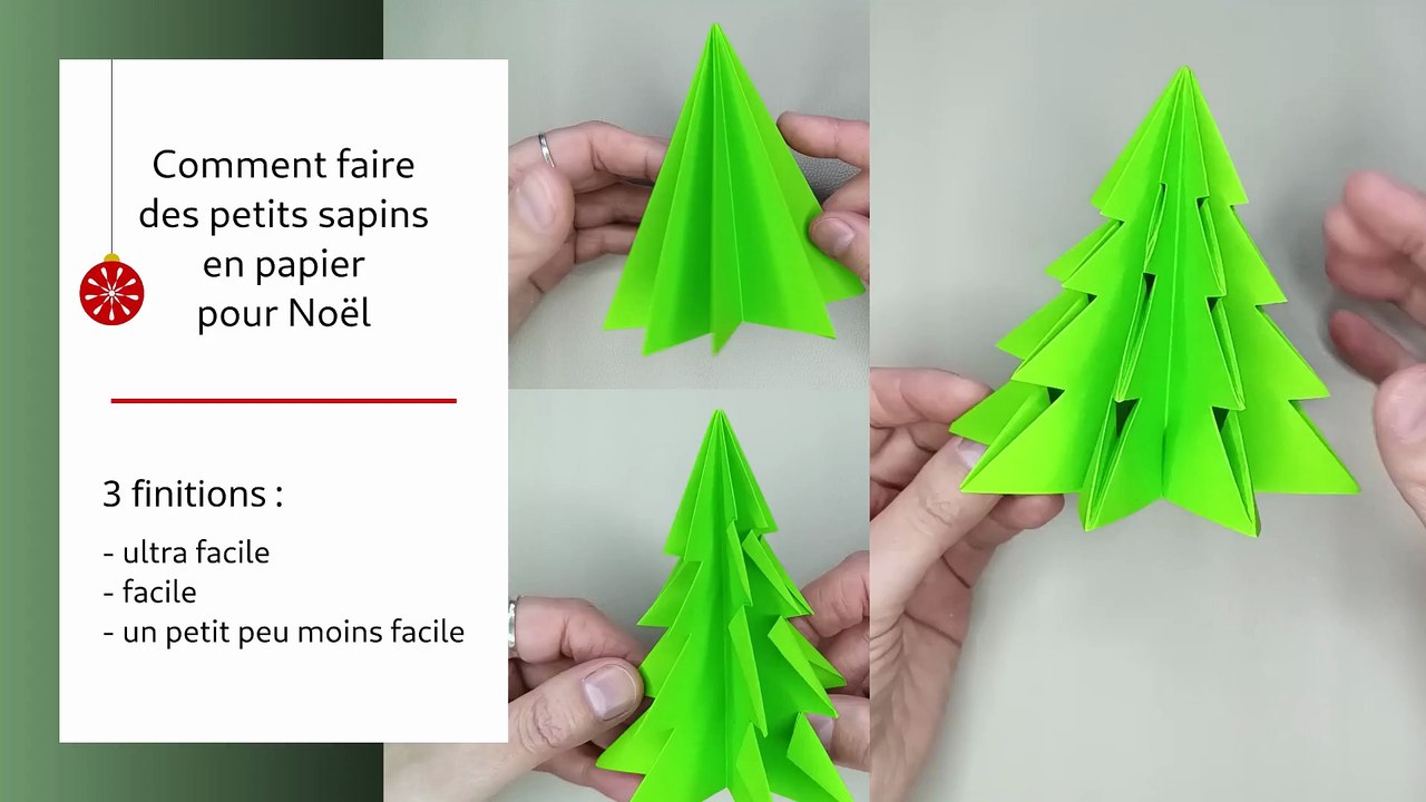 Comment faire des petits sapins en papier pour Noël - Origami facile - Déco de dernière minute pour la table