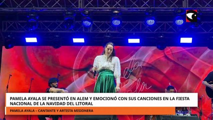 Pamela Ayala se presentó en Alem y emocionó con sus canciones en la Fiesta Nacional de la Navidad de