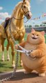 🐱🐴 Funny Cat Trains a Horse for Race | Cat Feeds Horse Healthy Food 😂