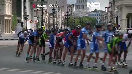 صدها اسکیت‌باز برای ماراتن در امتداد ماله‌کون هاوانا گردهم آمدند