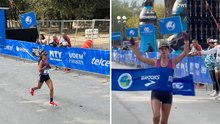 Ella es Isabel Guadalupe Oropeza Vázquez y es la ganadora de la rama femenil en el Maratón Monterrey 2025