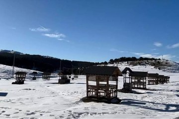 Erzincan Dumanlı Tabiat Parkı’nın kış güzelliği havadan görüntülendi