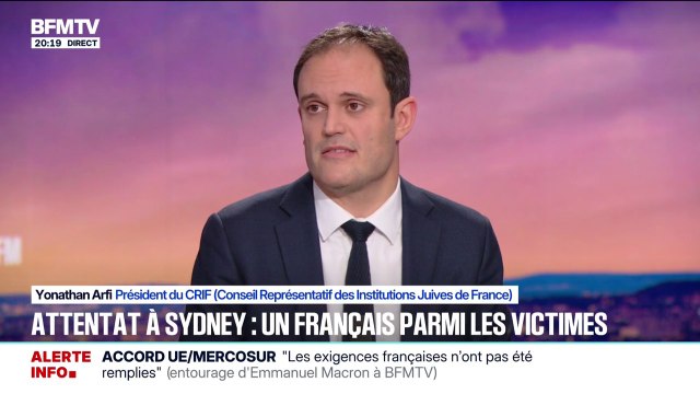 Fusillade à Sydney: Il y a un climat d'antisémitisme qui s'est installé, qui est nourri idéologiquement , déclare Yonathan Arfi, président du Crif