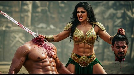 Amazon women warriors collect the heads of men.