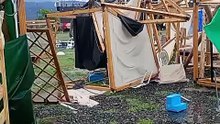 Destrozos en la Feria del Patio por la tormenta