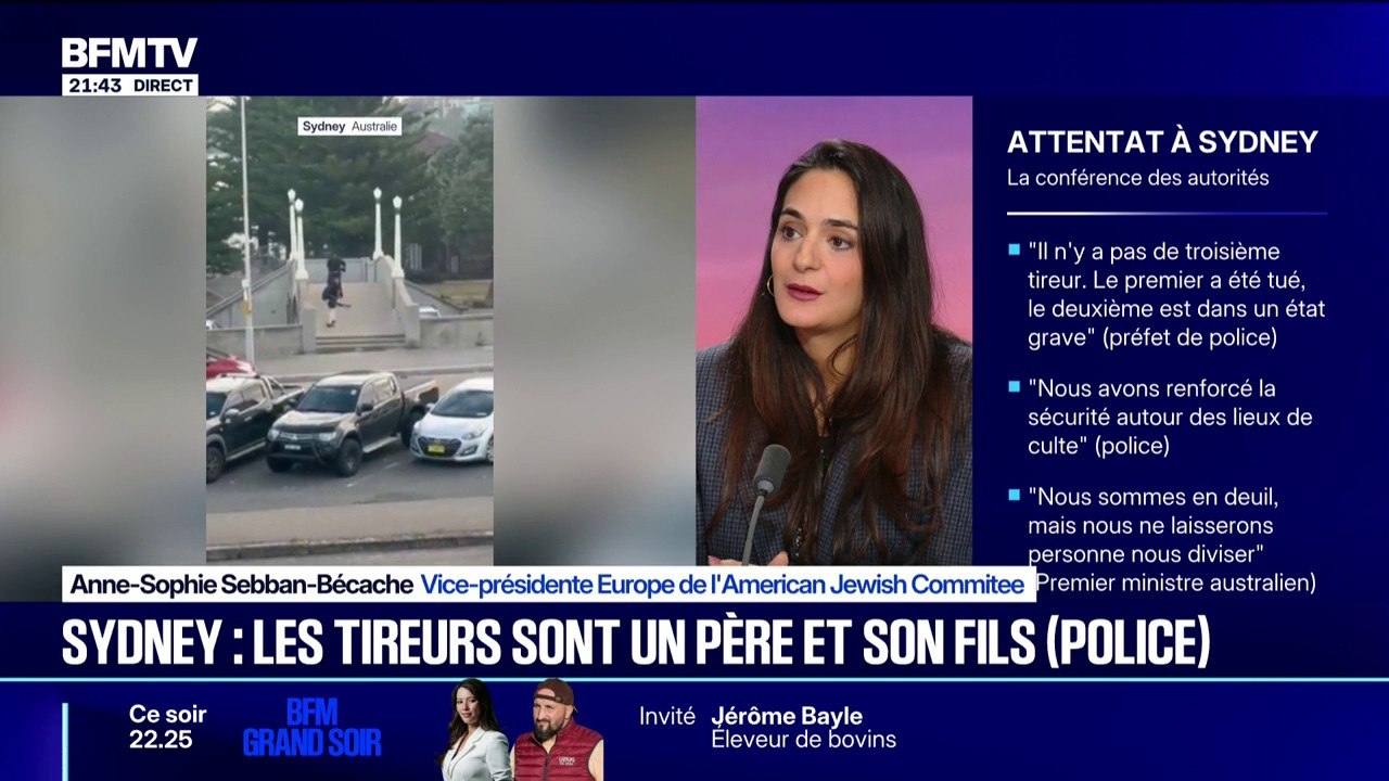 Fusillade à Sydney: "On a été horrifiés mais pas surpris", assure Anne-Sophie Sebban-Bécache, vice-présidente Europe de l'American Jewish Committe