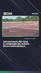 Así cruzan el río tras  el derrumbe del puente  en la Colpa Bélgica