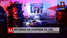 Dos adultos mayores resultan heridos por incendio en su vivienda en Guadalajara