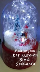Yılbaşı Işıklı Motorlu Müzikli Kar Küreleri