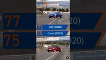 Peugeot 208 vs Opel Corsa en la #esquiva77 #shorts