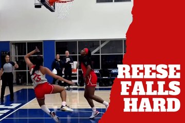 Angel Reese falls hard after getting fouled during Team USA training camp