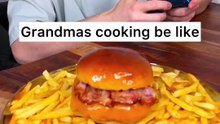 How to eat GRANDMA'S food properly？😭❤️🍟🍰🍔｜ CHEFKOUDY