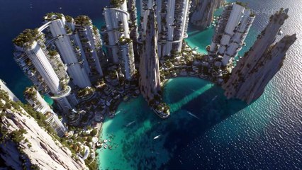 Year 2100 Mega City Future | Beautiful Humanoid Robots and Androids Girl