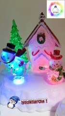 Buz Üstünde Kardan Adam | Işıklı Müzikli Yılbaşı Ürünü