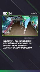¡No tienen donde dormir! Así están las viviendas en Warnes tras intensas lluvias y desborde del río