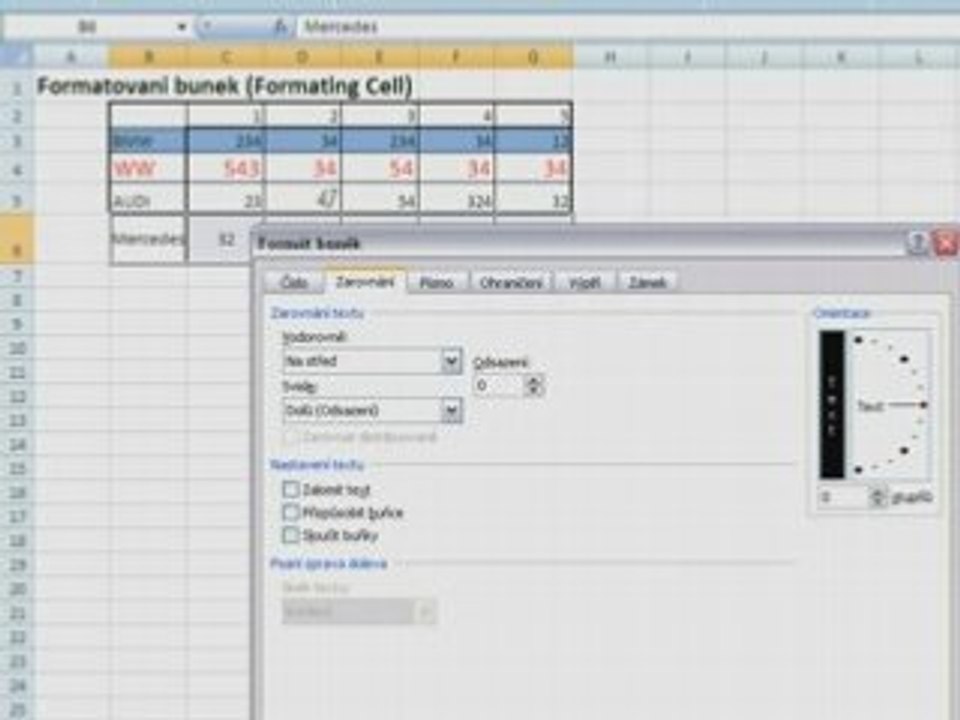 Format cell