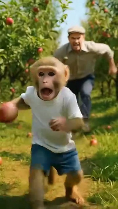 Smart Monkey Teaches a Lesson 🍎🐒