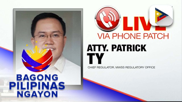 Panayam kay MWSS Regulatory Office Chief regulator Atty. Patrick Ty ukol sa rate adjustment ng Maynilad at Manila Water sa 2026