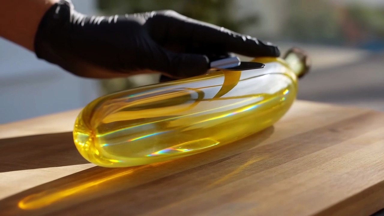 Glass banana cutting