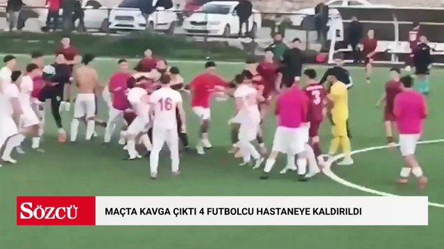Maçta kavga çıktı 4 futbolcu hastaneye kaldırıldı