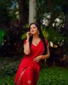 Ashwini Sri looking beautiful and red saree