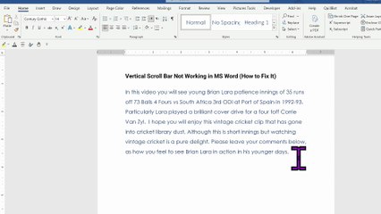 Vertical Scroll Bar Not Working in MS Word (How to Fix It)