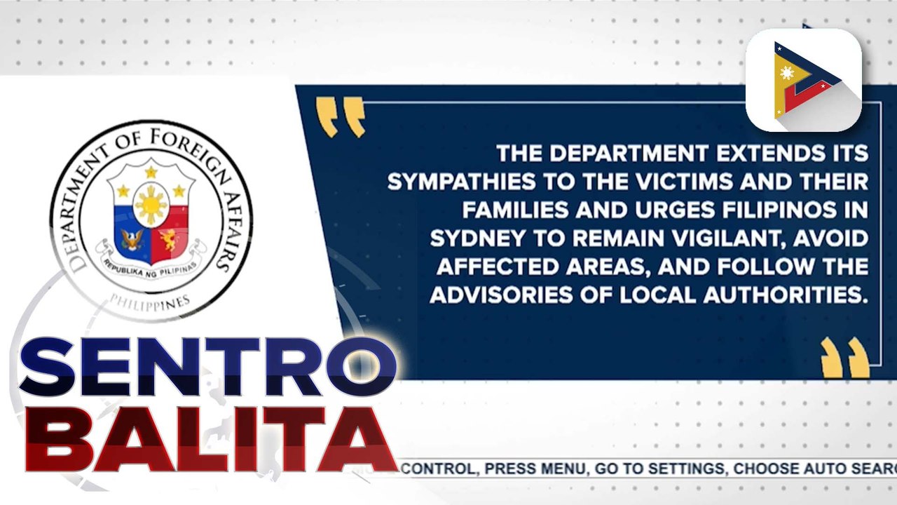 DFA, nagpaabot ng pakikiramay sa mga biktima ng pamamaril sa Sydney, Australia;  DFA, walang natatanggap na ulat na may Pilipinong nadamay sa insidente